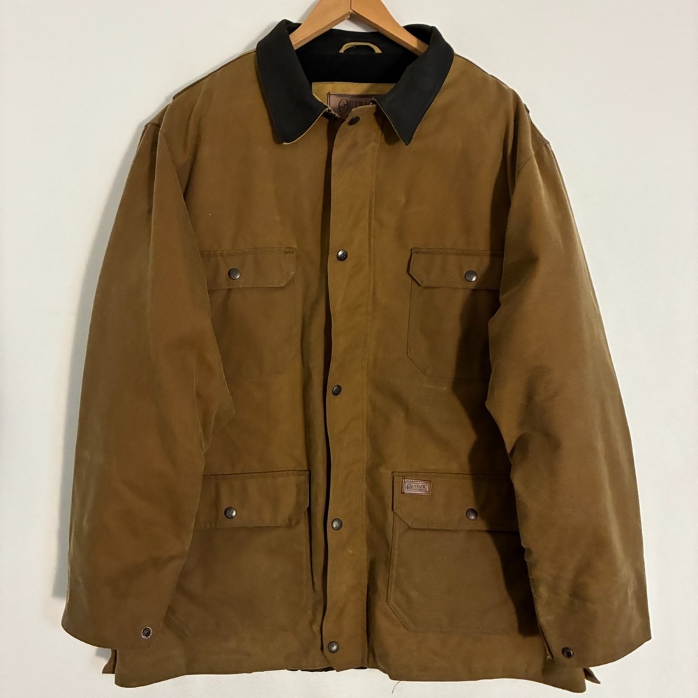 Outback Trading Co Oilskin Waxed Field Jacket Men XL Flap Pockets Gorpcore 2146